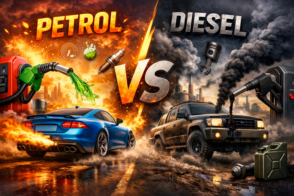 Diesel vs petrol cars comparisons fuel pumps